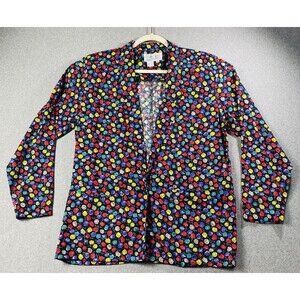 VTG COLORAYONS light Blazer Size M Floral Dots Long Sleeves